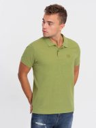Preprosta olivno zelena polo majica S1374