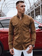 Atraktivna jeans srajca v camel barvi