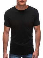 Črna bombažna majica s kratkimi rokavi S1683