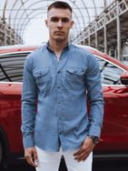 Atraktivna jeans srajca v modri barvi