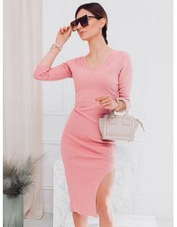 Edinstvena ženska obleka v rožnati barvi DLR004
