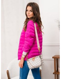 Moderna temno rožnata ženska prehodna jakna CLR012