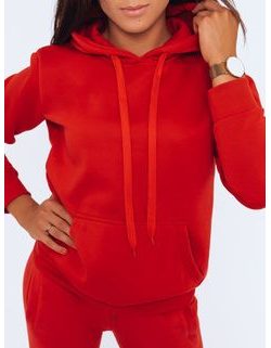 Originalna ženska jopica Basic s kapuco v rdeči barvi