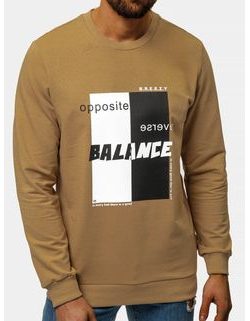 Bež trendovski pulover s potiskom Balance B/21402023