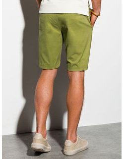 Preproste kratke hlače v zeleni barvi W243