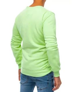 Preprost svetlo zelen pulover brez kapuce