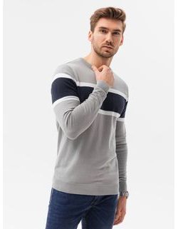 Trendovski meliran siv pulover E190