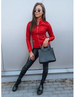 Trendovska rdeča ženska usnjena jakna Malibu