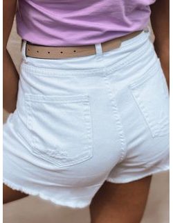 Trendovske bele ženske jeans kratke hlače Devis