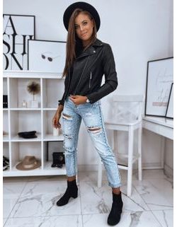 Moderna ženska črna usnjena jakna Lexia