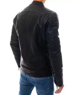 Trendovska črna usnjena jakna