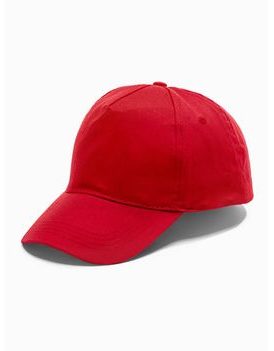 Rdeča bombažna kapa s šiltom H125