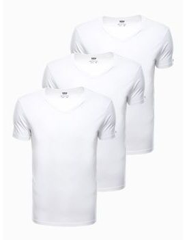 Komplet treh belih bombažnih majic z V-izrezom Z29-V8