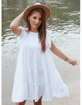 Čudovita lahka poletna obleka v beli barvi Liria