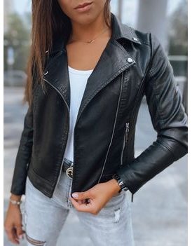 Trendovska ženska usnjena jakna Lossi v črni barvi
