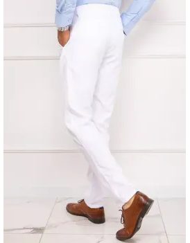 Elegantne chinos hlače v beli barvi