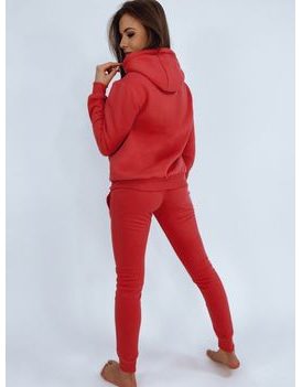 Edinstven svetlo rdeč ženski pulover s kapuco Basic