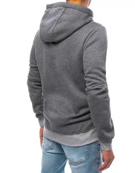 Temno siv pulover z modernim potiskom Vintage