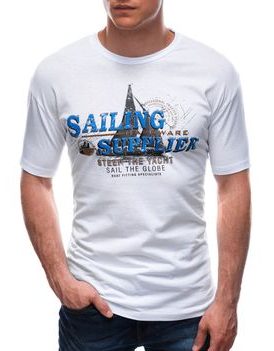 Bela majica s potiskom Sailing S1674