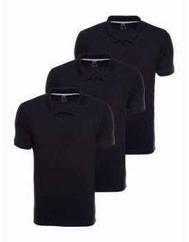 Komplet treh črnih bombažnih polo majic Z28-V10