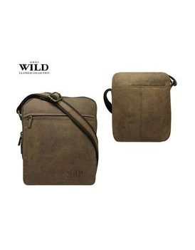 Rjava usnjena stilska torbica Wild