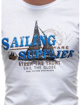 Bela majica s potiskom Sailing S1674