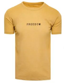 Rumena bombažna majica z napisom Freedom