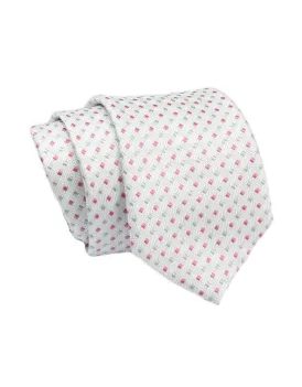 Siva kravata z rožnatim geometričnim vzorcem Angelo di Monti