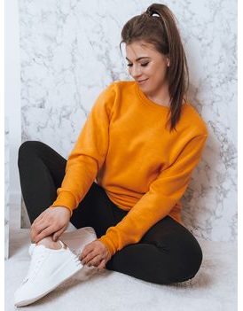Preprost pomarančen ženski pulover Fashion