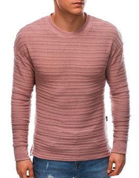 Bombažen pulover v rožnati barvi E208
