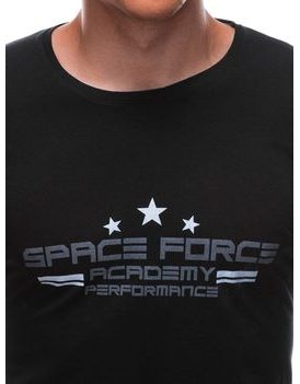 Črna majica z napisom Space Force S1676