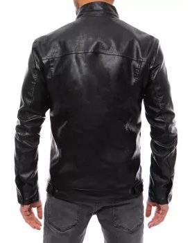 Usnjena jakna v črni barvi