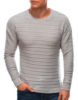 Bombažen pulover v sivi barvi E208