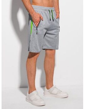 Kratke hlače s potiskom v sivi barvi W380