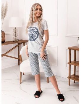 Trendovska ženska siva pižama ULR107