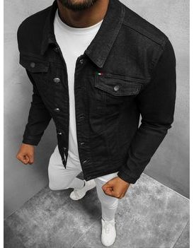 Stilska jeans jakna v črni barvi NB/MJ510N