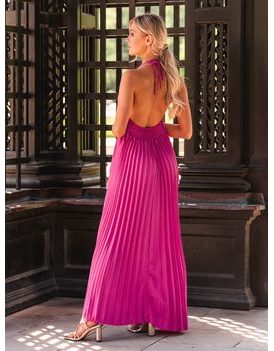 Stilska poletna obleka v rožnati barvi DLR064