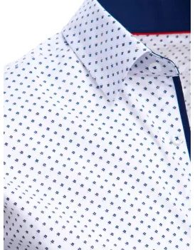 Bela srajca z vzorcem in kratkimi rokavi