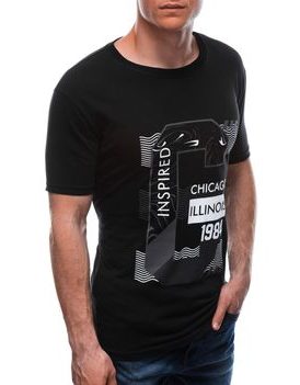 Bombažna majica s potiskom črna S1677