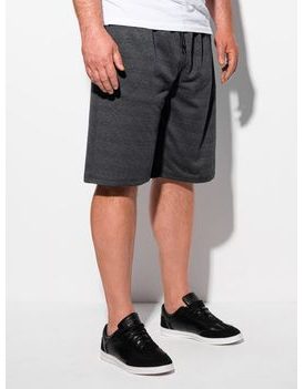 Temno sive Plus Size bombažne kratke hlače W388