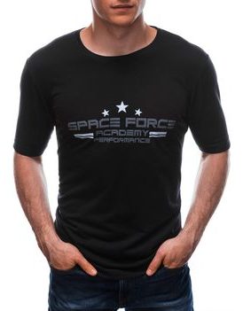 Črna majica z napisom Space Force S1676