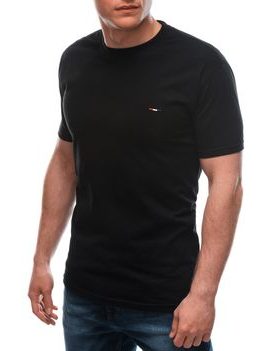 Decentna bombažna črna kratka majica S1658