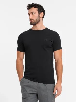 Unikatna črna majica z logotipom V1 TSBC-0222