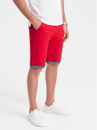Rdeča chinos kratke hlače z robom V1 W421