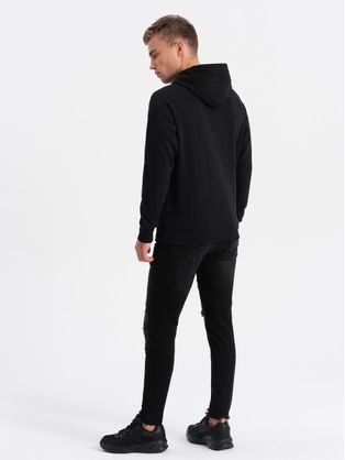 Trendovski črn pulover z napisom V2 SSPS-0155