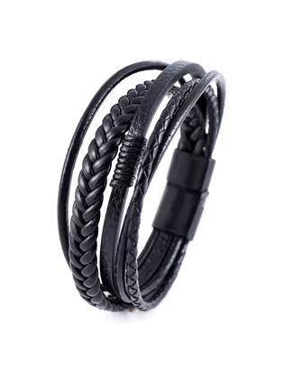 Dizajnerska moška črna zapestnica SL-264 A