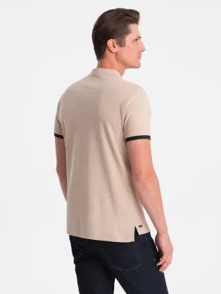 Preprosta bela polo majica S1374