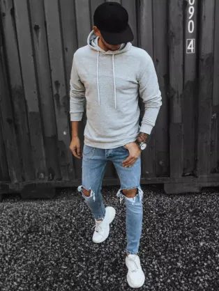 Senzacionalen antracit pulover s kapuco