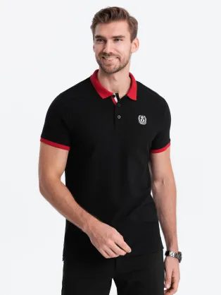 Črna nevsakdanja polo majica V3 POSS-0105