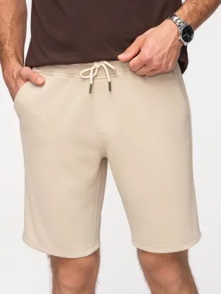 Pletene bež moške kratke hlače V1 SRSK-0124